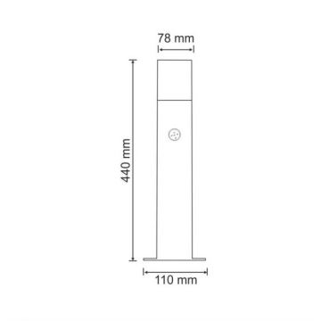 Kültéri érzékelős lámpa NEW YORK 1xE27/12W/230V IP44 44 cm antracit