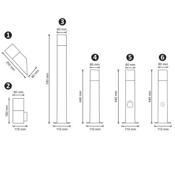 Kültéri érzékelős lámpa NEW YORK 1xE27/12W/230V IP44 44 cm antracit