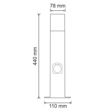 Kültéri lámpa aljzattal NEW YORK 1xE27/12W/230V IP44 44 cm antracit