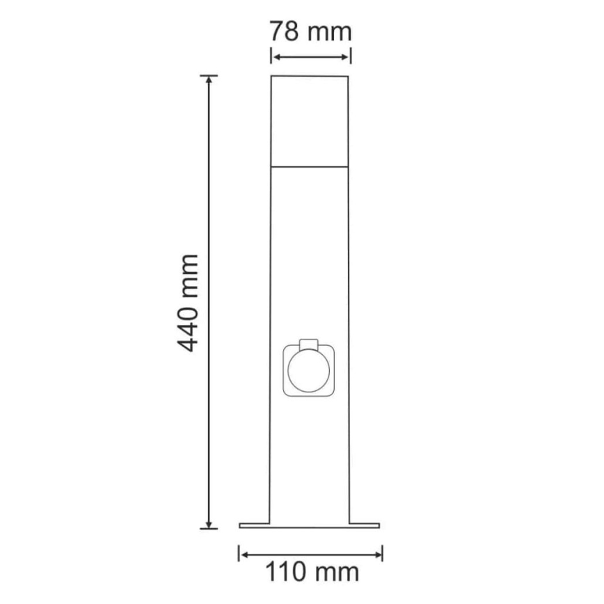 Kültéri lámpa aljzattal NEW YORK 1xE27/12W/230V IP44 44 cm antracit