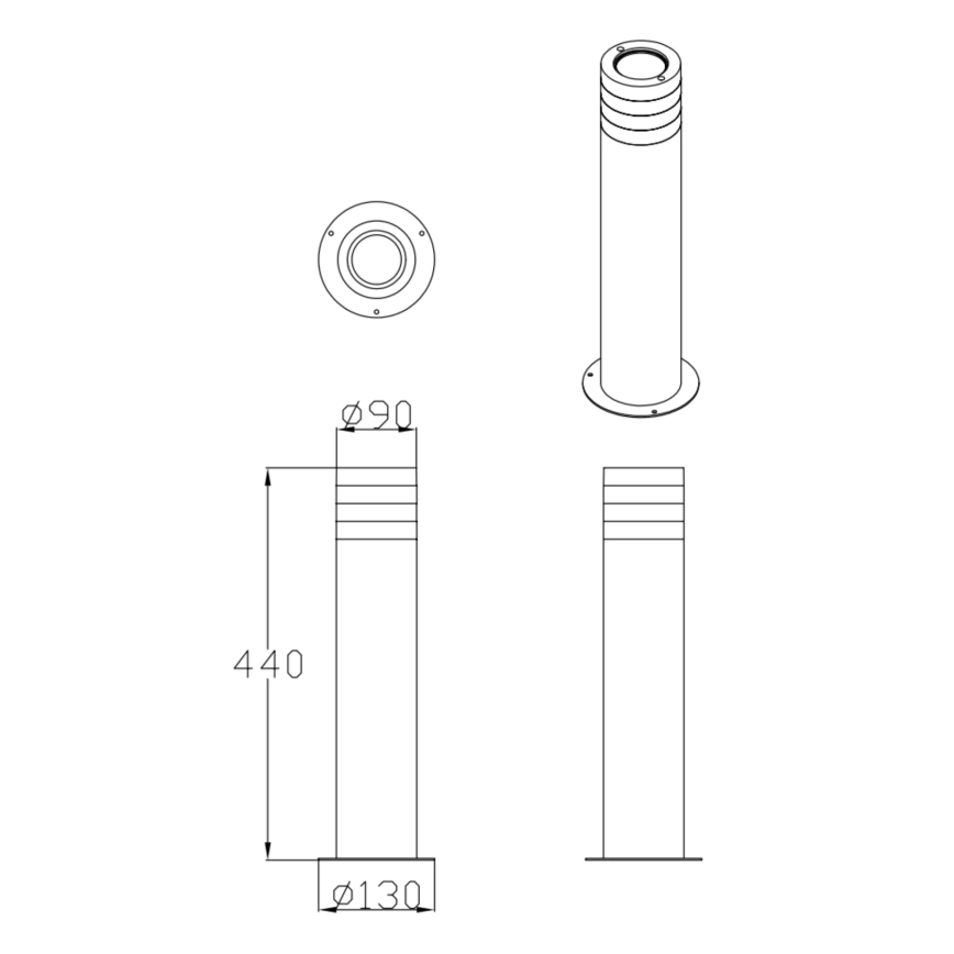 Kültéri lámpa RINO 1xE27/12W/230V IP54 44 cm fekete