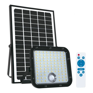 Kültéri napelemes reflektor érzékelővel LED/30W/6,4V 4000K IP65 + távirányító