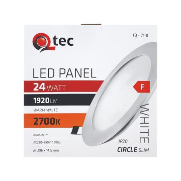 LED Beépíthető lámpa QTEC LED/24W/230V 2700K átm. 29,6 cm