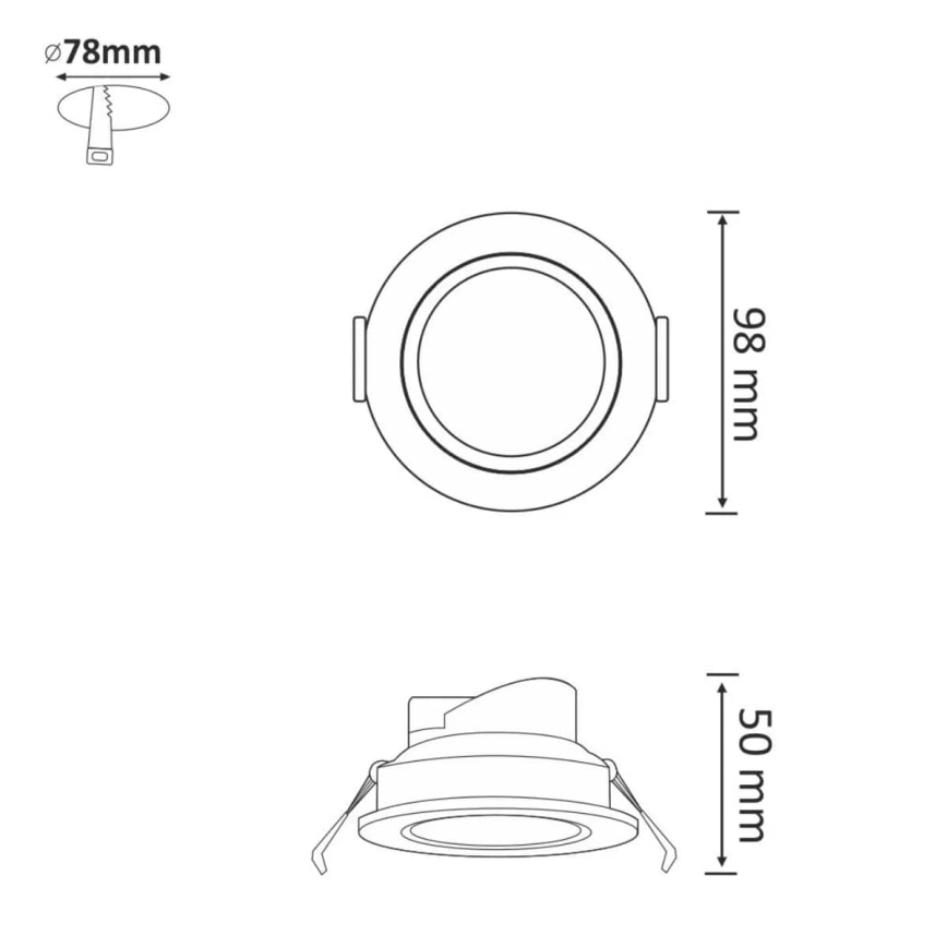 LED Beépíthető lámpa VENUS LED/7W ezüst kerek