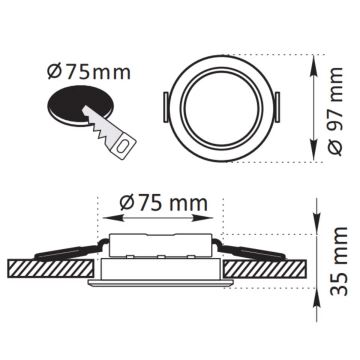 LED Beépíthető lámpa ZOE LED/4,8W/230V fekete