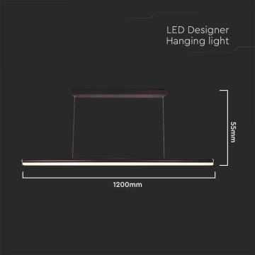 LED Csillár zsinóron LED/23W/230V 4000K 120 cm fekete