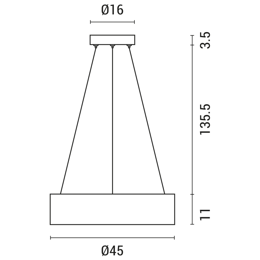 LED Csillár zsinóron LED/30W/230V 3000K átm. 45 cm szürke