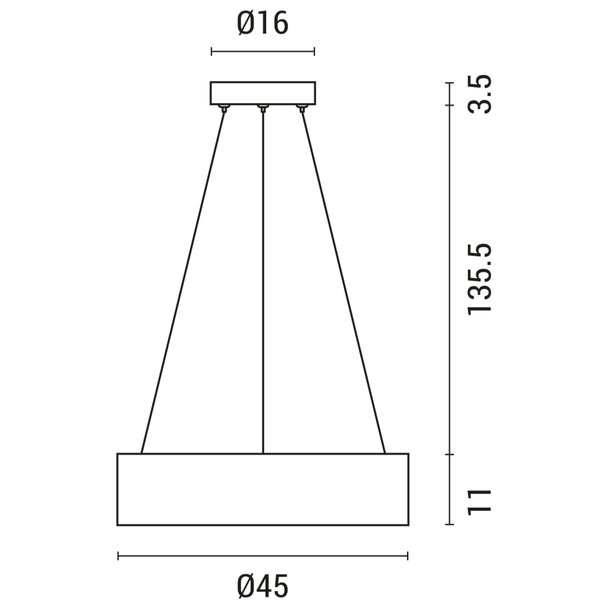 LED Csillár zsinóron LED/30W/230V 4000K átm. 45 cm fehér