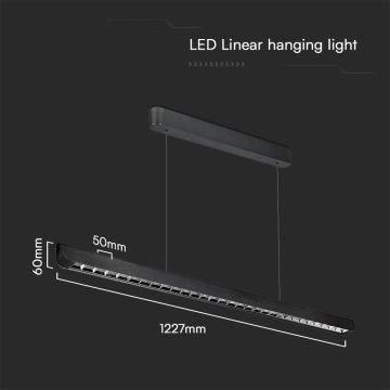 LED Csillár zsinóron LED/36W/230V 3000/4000/6400K fekete