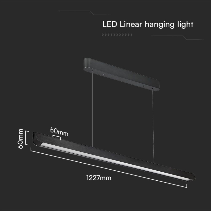 LED Csillár zsinóron LED/36W/230V 3000/4000/6400K fekete