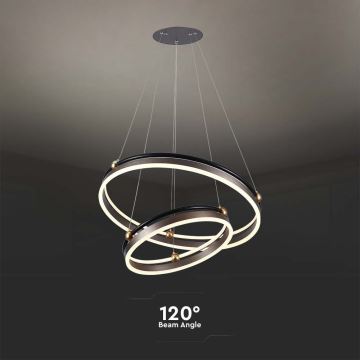 LED Csillár zsinóron LED/50W/230V 3000K átm. 62 cm barna