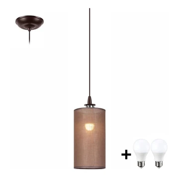 LED Csillár zsinóron NOEL MINI 1xE27/60W/230V barna