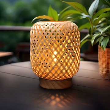 LED Dekoratív asztali lámpa LED/2xAAA rattan