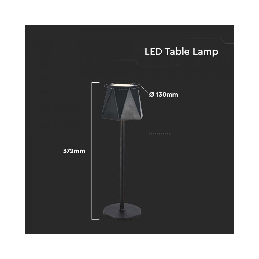 LED Dimmelhető újratölthető érintőképernyős asztali lámpa LED/4W/5V 3000-6000K 1800 mAh fekete
