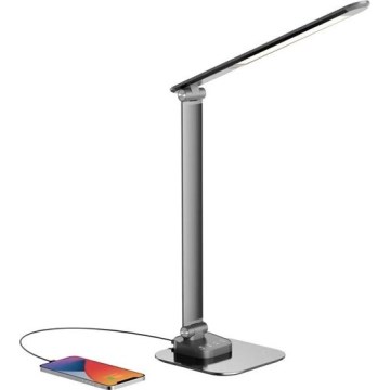 LED Dimmelhető asztali lámpa USB-vel LED/7,5W/230V 3000K/4000K/5500K antracit