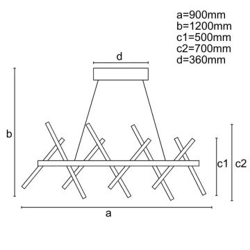 LED dimmelhető csillár zsinóron LED/100W/230V 3000-6500K + távirányítás