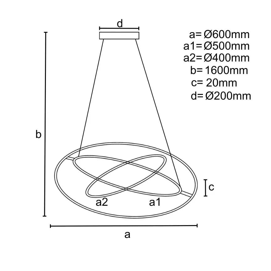 LED dimmelhető csillár zsinóron LED/105W/230V 3000-6500K + távirányítás