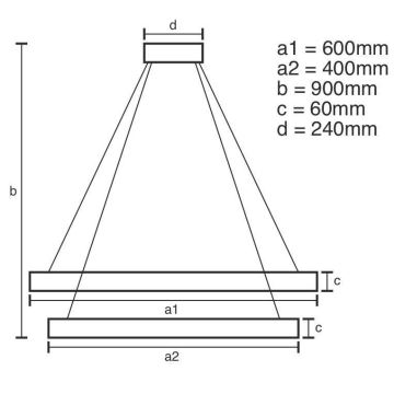 LED Dimmelhető csillár zsinóron LED/135W/230V 3000-6500K + távirányító