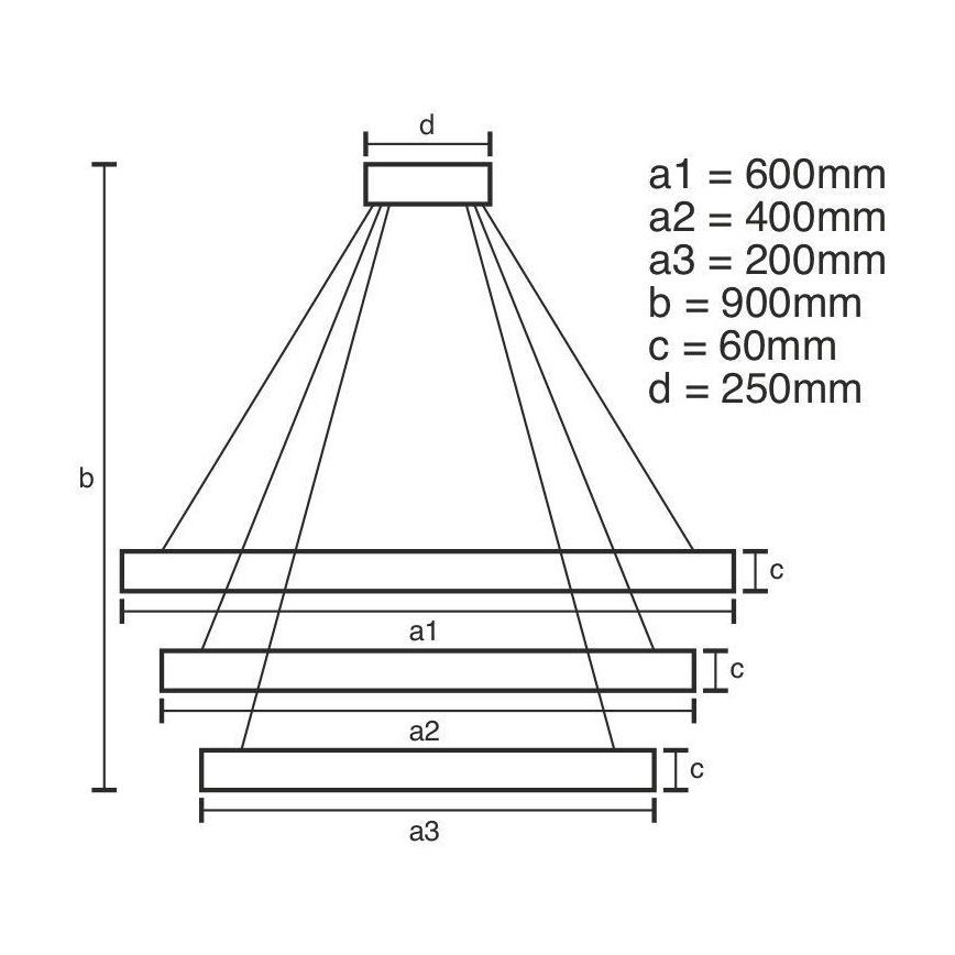 LED Dimmelhető csillár zsinóron LED/165W/230V 3000-6500K + távirányító