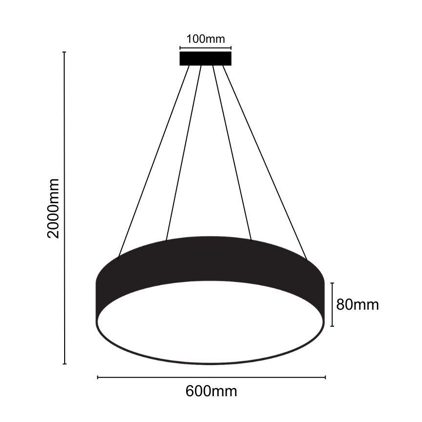 LED dimmelhető csillár zsinóron LED/50W/230V 3000-6500K fekete + távirányítás