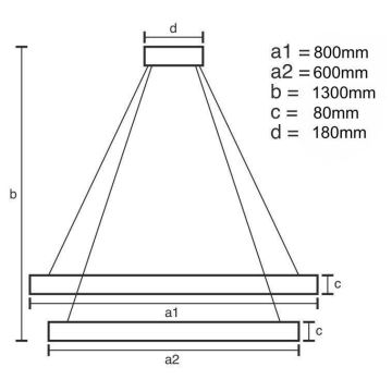 LED Dimmelhető kristály csillár zsinóron LED/90W/230V 3000-6500K arany/króm + távirányítás