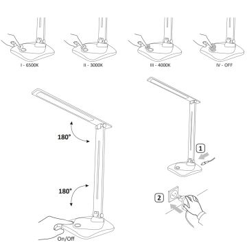 LED Dimmelhető érintős asztali lámpa TOLEDO LED/8W/230V fekete 3000-6500K