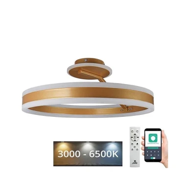 LED Dimmelhető felületre szerelhető csillár LED/86W/230V 3000-6500K arany + távirányítás