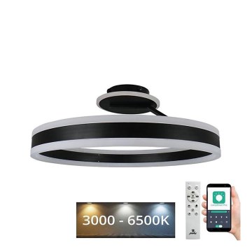 LED Dimmelhető felületre szerelhető csillár LED/86W/230V 3000-6500K fekete + távirányítás