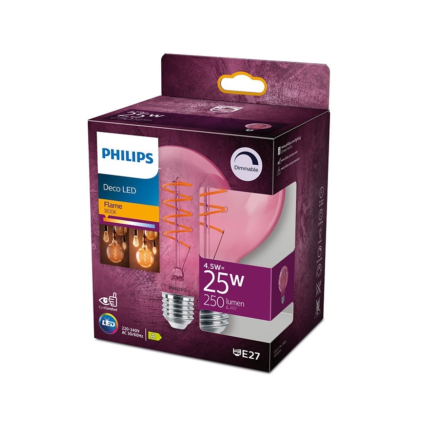 LED Dimmelhető izzó DECO Philips G93 E27/4,5W/230V 1800K