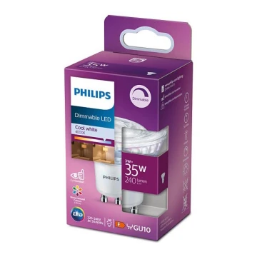 LED Dimmelhető izzó Philips GU10/3W/230V 4000K CRI 90