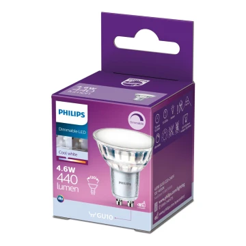 LED Dimmelhető izzó Philips GU10/4,6W/230V 4000K