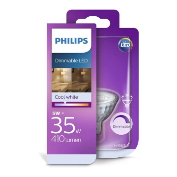 LED Dimmelhető izzó Philips GU5,3/5W/12V 4000K