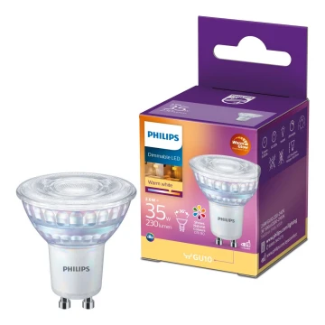 LED Dimmelhető izzó Philips Warm Glow GU10/2,6W/230V 2200-2700K CRI 90