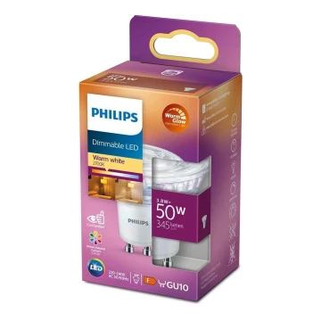 LED Dimmelhető izzó Philips Warm Glow GU10/3,8W/230V 2200-2700K CRI90