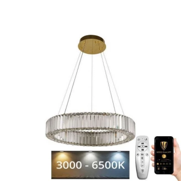 LED Dimmelhető kristály csillár zsinóron LED/40W/230V 3000-6500K króm/arany + távirányítás