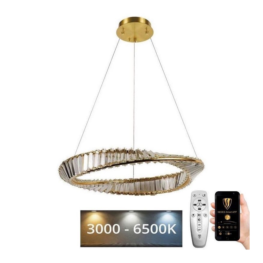 LED Dimmelhető kristály csillár zsinóron LED/40W/230V 3000-6500K + távirányítás