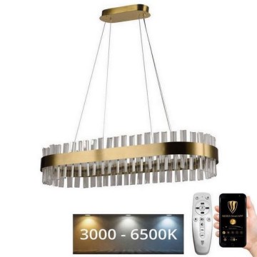 LED Dimmelhető kristály csillár zsinóron LED/45W/230V 3000-6500K + távirányítás