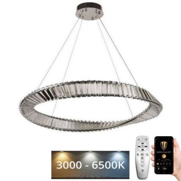 LED Dimmelhető kristály csillár zsinóron LED/50W/230V 3000-6500K + távirányítás