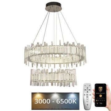 LED Dimmelhető kristály csillár zsinóron LED/65W/230V 3000-6500K + távirányítás