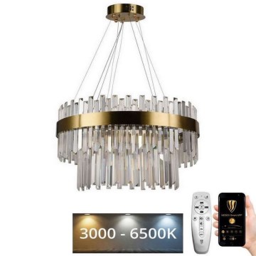 LED Dimmelhető kristály csillár zsinóron LED/80W/230V 3000-6500K + távirányítás