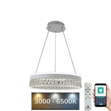 LED Dimmelhető kristály csillár zsinóron LED/90W/230V 3000-6500K fehér + távirányítás