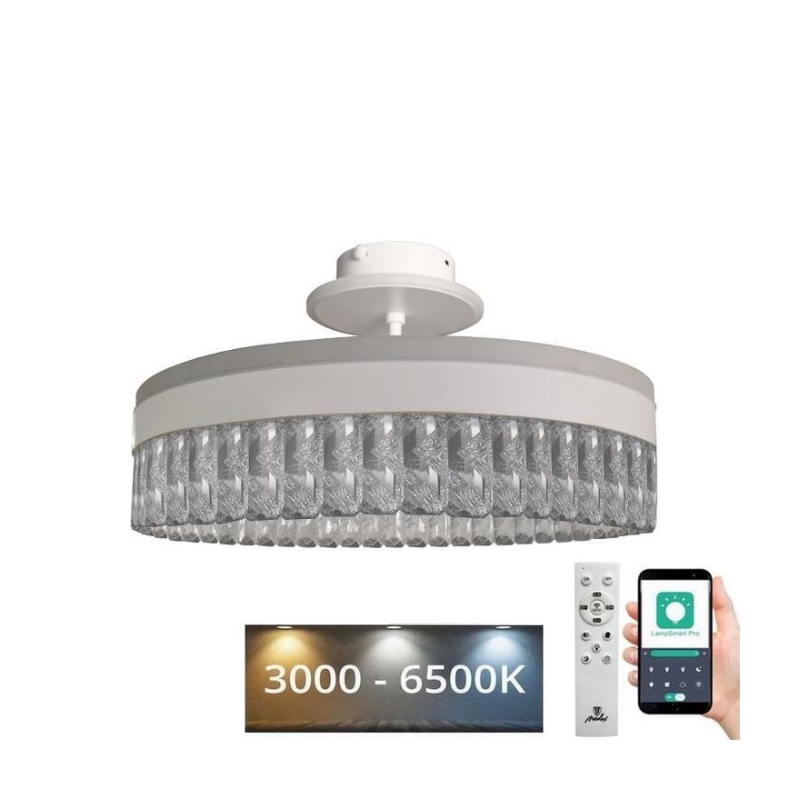 LED Dimmelhető kristály felületre szerelhető Csillár LED/75W/230V 3000-6500K fehér + távirányítás