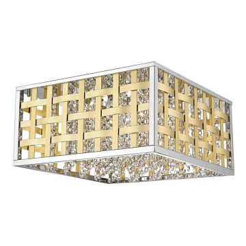LED Dimmelhető kristály mennyezeti lámpa COLUMBUS LED/20W/230V arany/króm