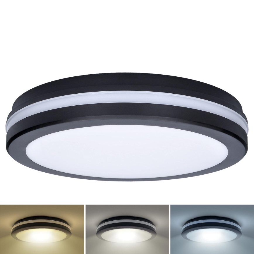 LED Dimmelhető kültéri mennyezeti lámpa LED/18W/22W/26W/230V 3000/4000/6500K IP65 fekete