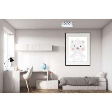 LED Dimmelhető mennyezeti lámpa SMART GALAXY KIDS LED/24W/230V 3000-6500K  pontok fehér/fekete + távirányító