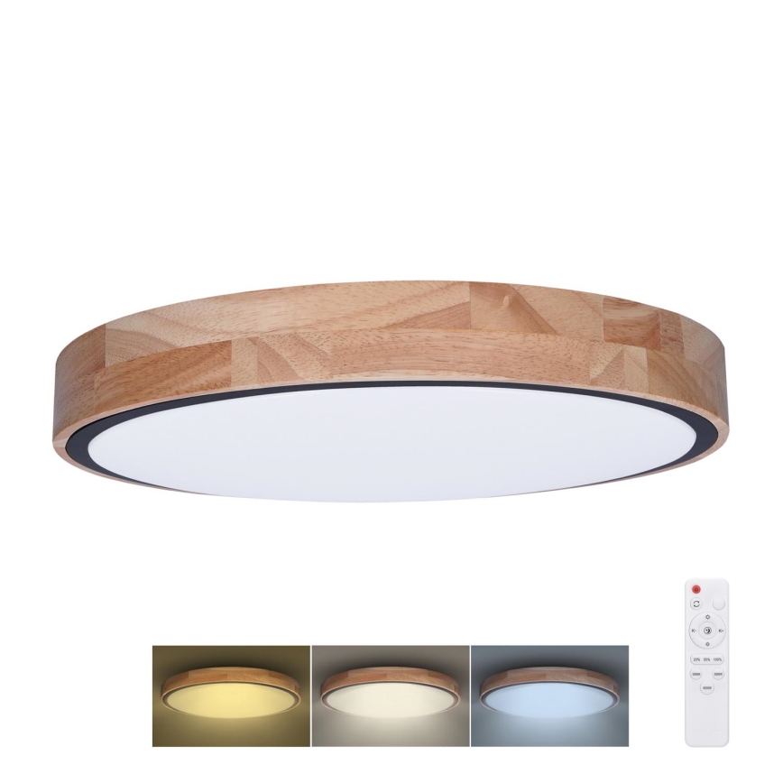 LED Dimmelhető mennyezeti lámpa IRON OAK LED/48W/230V 3000-6500K tölgy átm. 40 cm + távirányítás