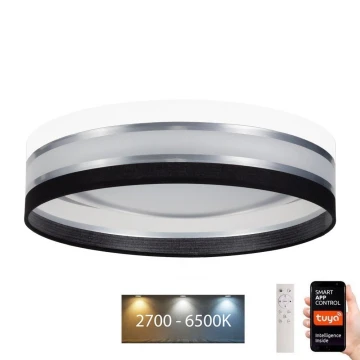 LED Dimmelhető mennyezeti lámpa SMART CORAL LED/24W/230V Wi-Fi Tuya fekete/fehér + távirányító