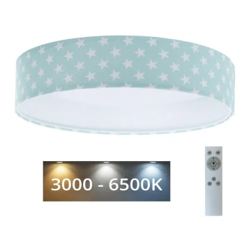 LED Dimmelhető mennyezeti lámpa SMART GALAXY KIDS LED/24W/230V 3000-6500K csillagok zöld/fehér + távirányító