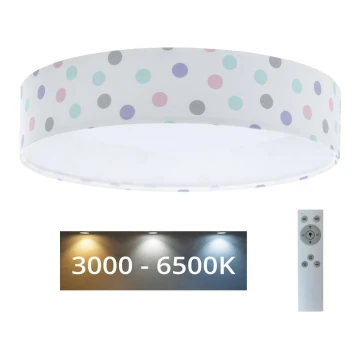 LED Dimmelhető mennyezeti lámpa SMART GALAXY KIDS LED/24W/230V 3000-6500K  pontok színes + távirányító