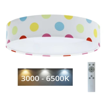 LED Dimmelhető mennyezeti lámpa SMART GALAXY KIDS LED/24W/230V 3000-6500K pontok színes + távirányító